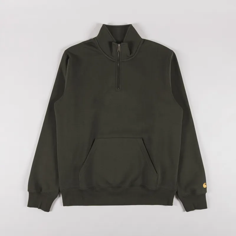 Carhartt WIP Chase Neck Zip Sweat Olive Gold