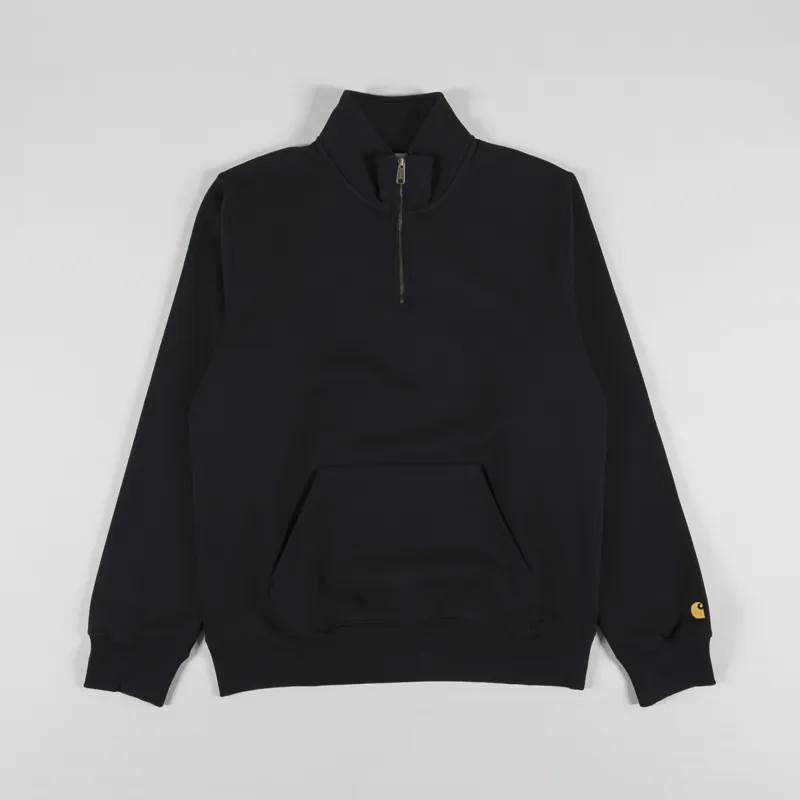 Carhartt WIP Chase Neck Zip Sweat Black Gold