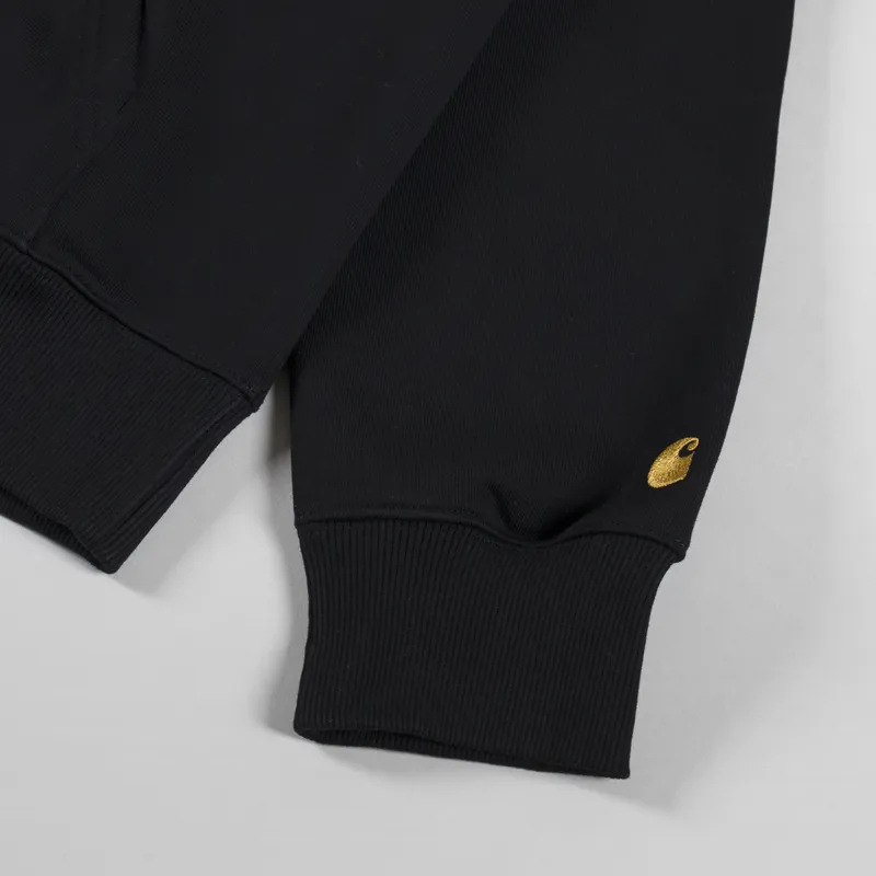 Carhartt WIP Chase Neck Zip Sweat Black Gold-6