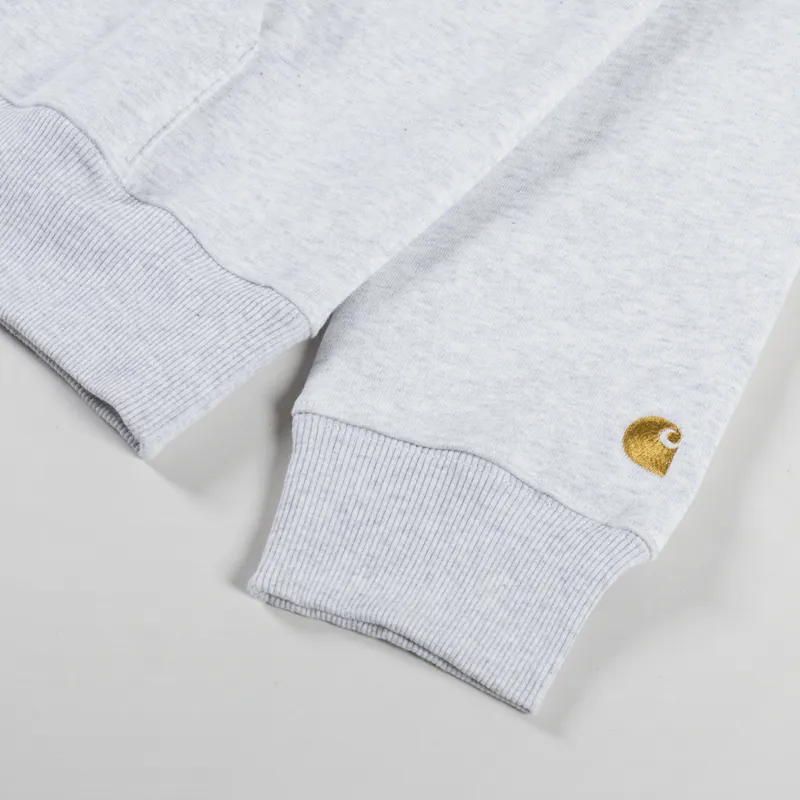 Carhartt WIP Chase Neck Zip Sweat Ash Heather Gold-5