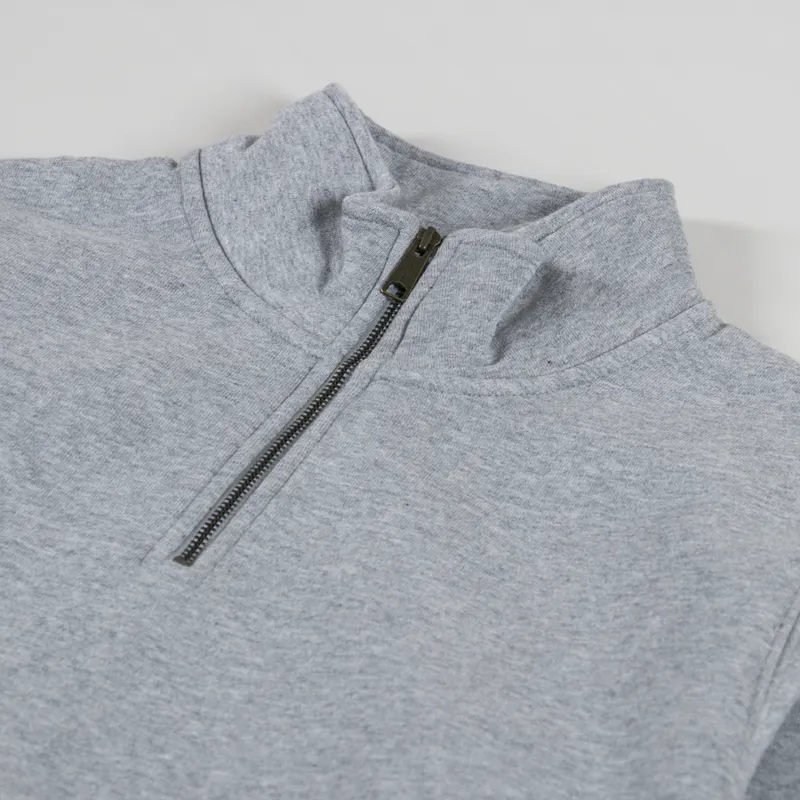 Carhartt WIP Chase Neck Zip Sweat Grey Heather Gold-4