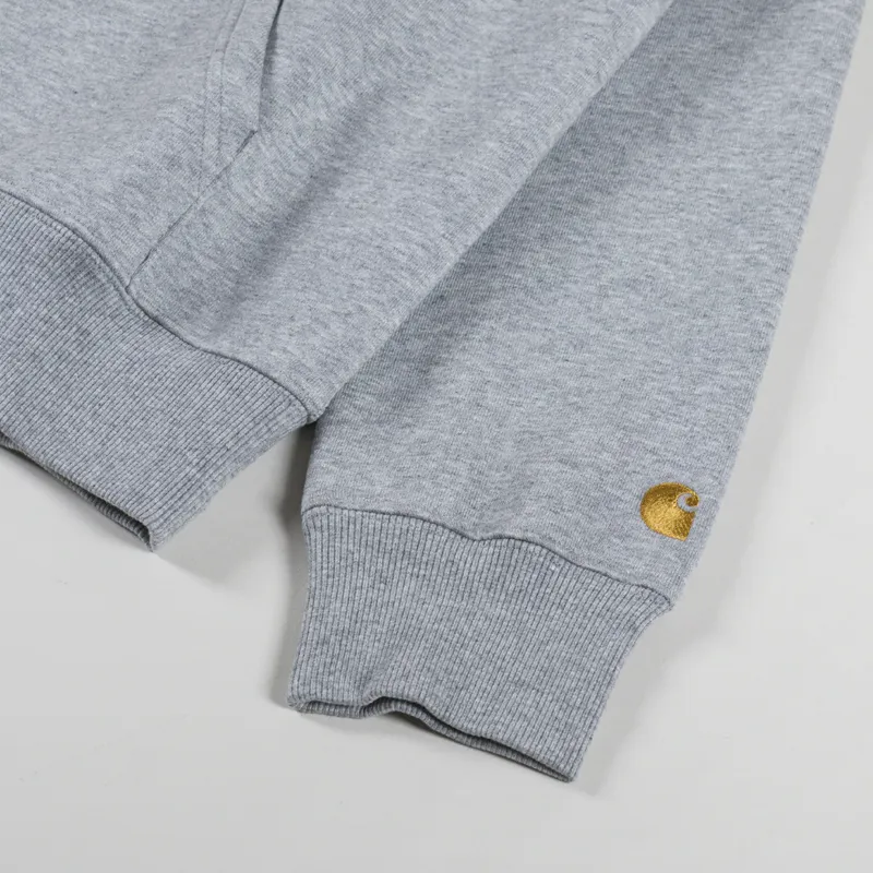 Carhartt WIP Chase Neck Zip Sweat Grey Heather Gold-6