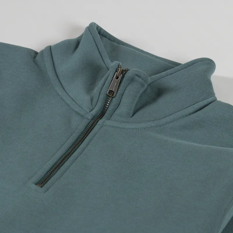 Carhartt WIP Chase Neck Zip Sweat Silver Pine Gold-4