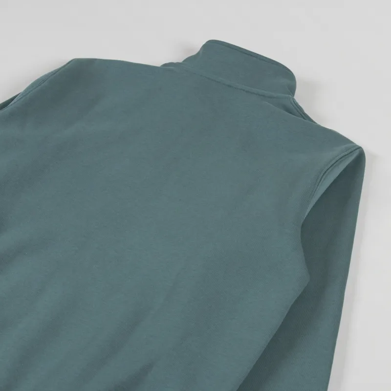 Carhartt WIP Chase Neck Zip Sweat Silver Pine Gold-3