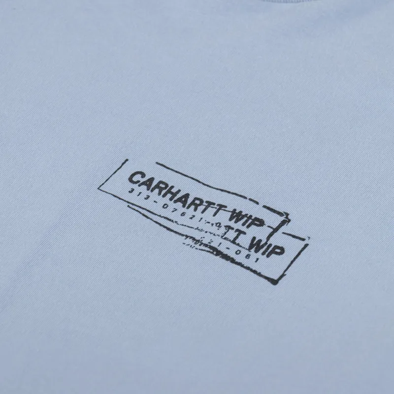 Carhartt WIP Stamp T Shirt Misty Sky Black-5
