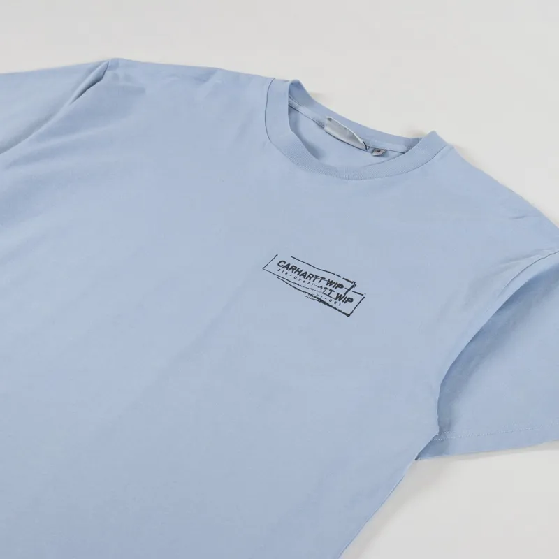 Carhartt WIP Stamp T Shirt Misty Sky Black-3