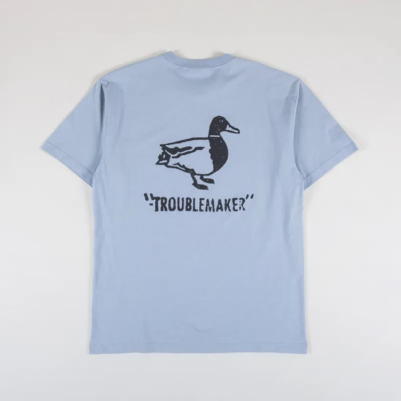 Carhartt WIP Stamp T Shirt Misty Sky Black