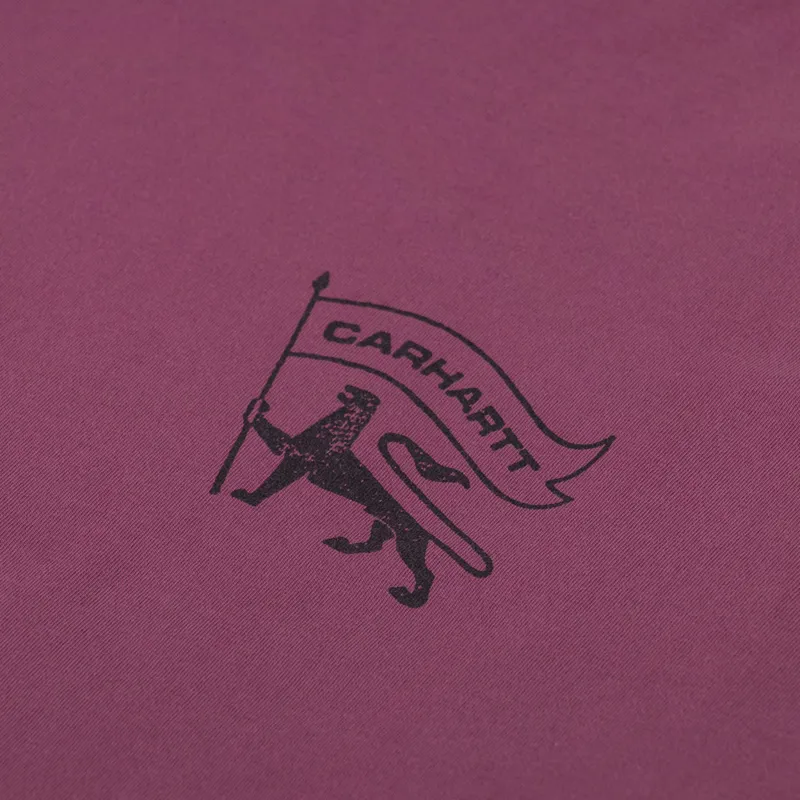 Carhartt WIP Stamp T Shirt Dusty Fuchsia Black-5