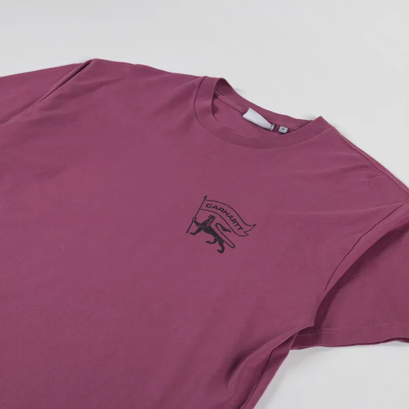Carhartt WIP Stamp T Shirt Dusty Fuchsia Black-3