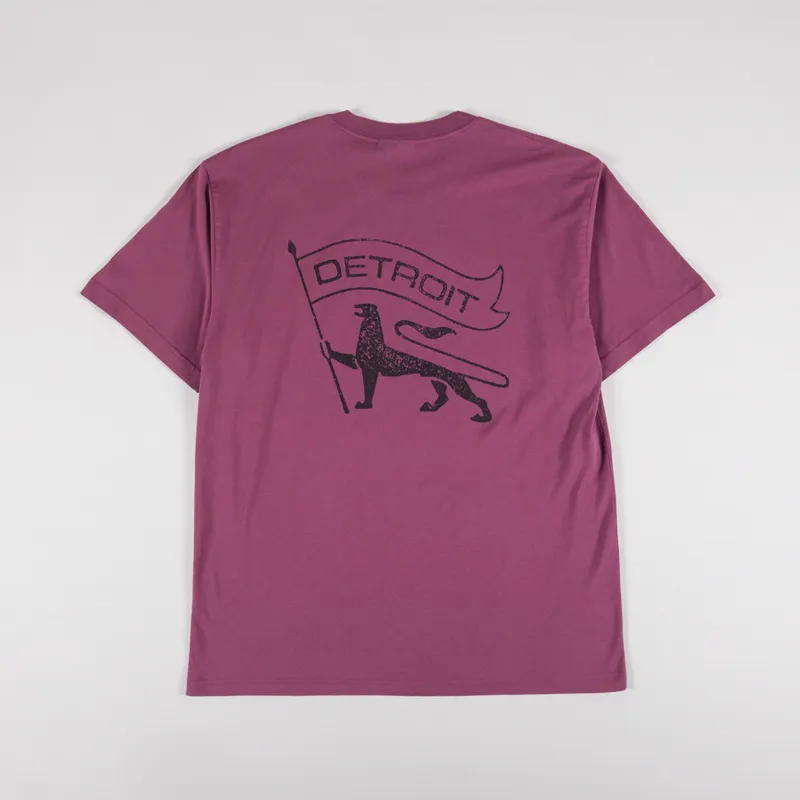 Carhartt WIP Stamp T Shirt Dusty Fuchsia Black