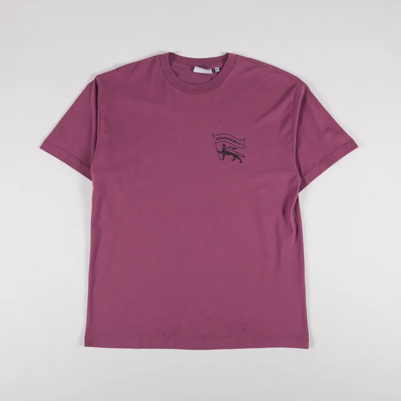 Carhartt WIP Stamp T Shirt Dusty Fuchsia Black-1