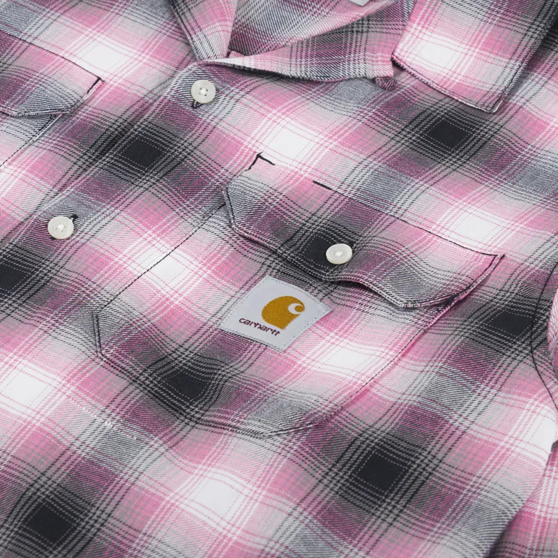 Carhartt WIP Long Sleeve Blanchard Shirt Charm Pink Check-4