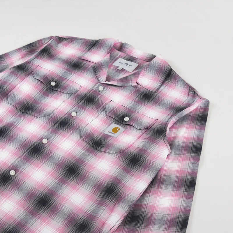Carhartt WIP Long Sleeve Blanchard Shirt Charm Pink Check-2