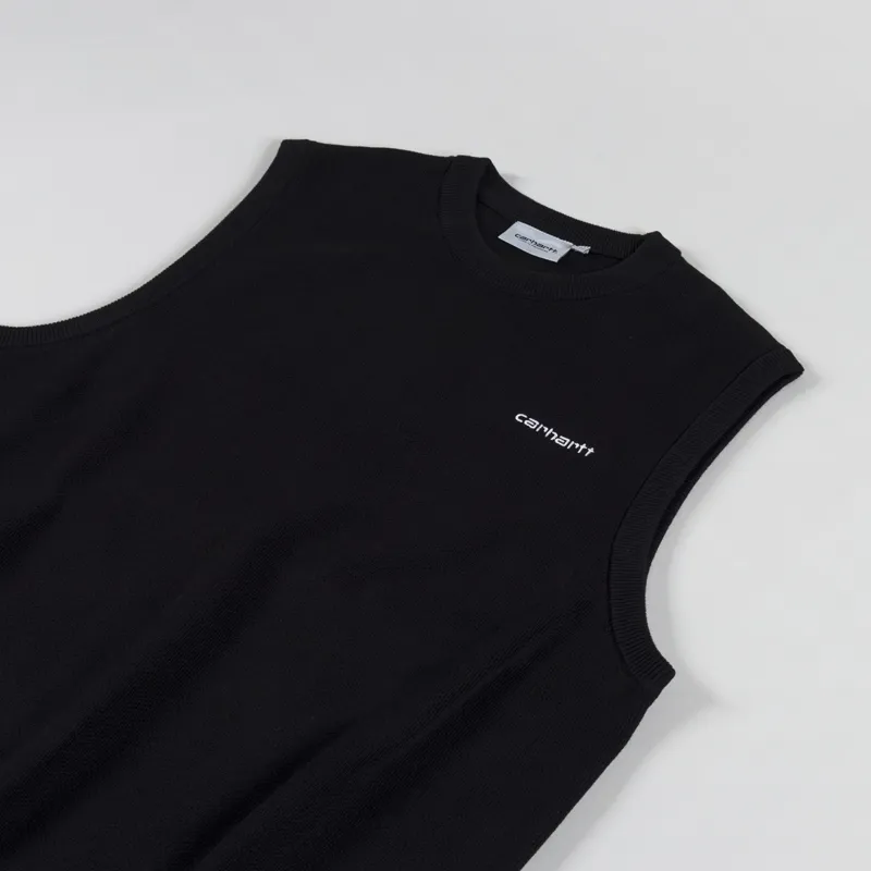 Carhartt WIP Script Vest Sweater Black White-2