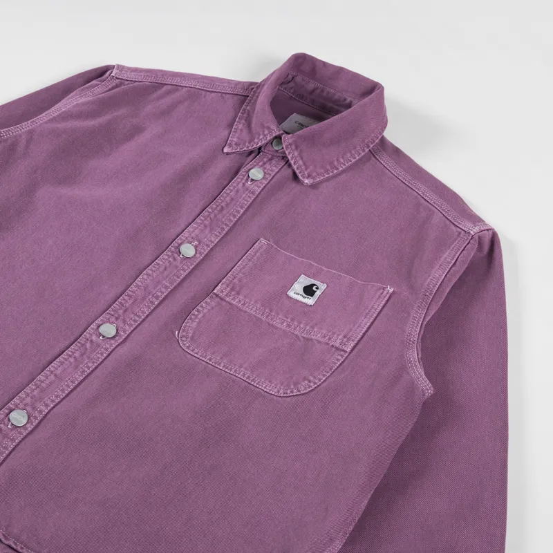 Carhartt WIP Womens Georgia Shirt Jac Dusty Fuchsia-6