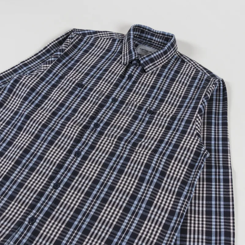 Carhartt WIP Mandlik Shirt Dark Navy Check-2