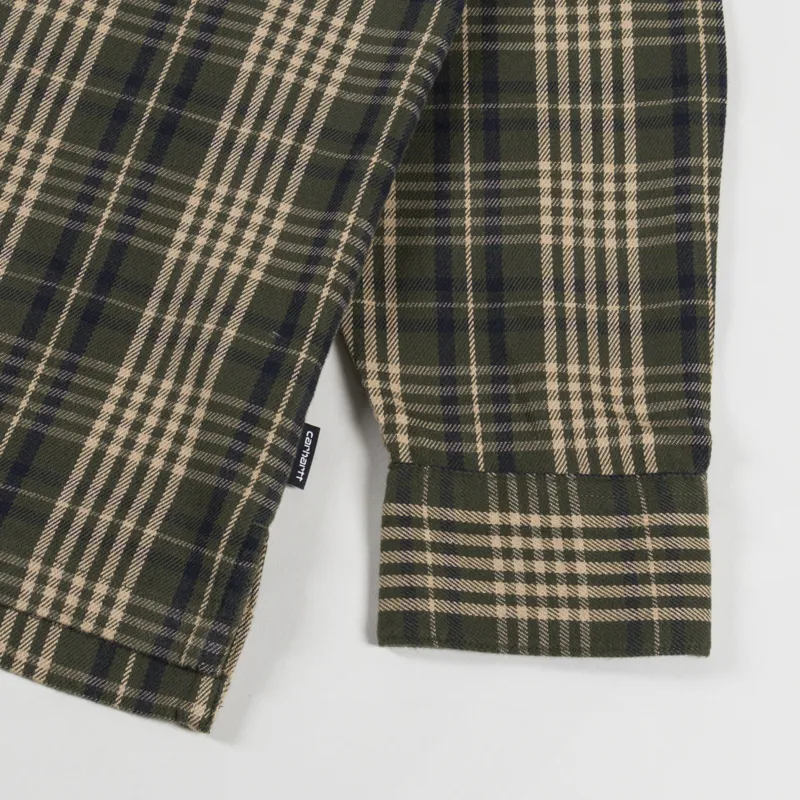 Carhartt WIP Mandlik Shirt Office Green Check-6