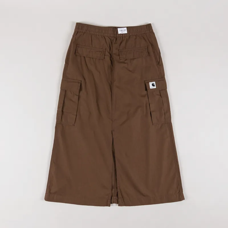 Carhartt WIP Womens Cargo Skirt Long Chocolate Rinsed-5