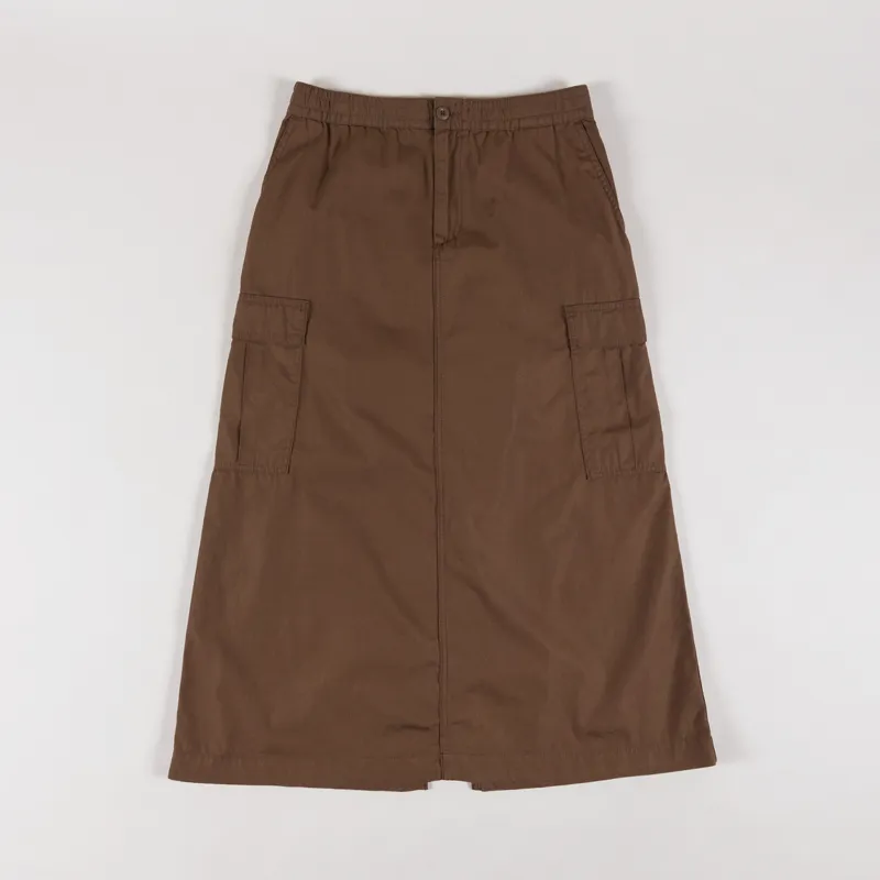 Carhartt WIP Womens Cargo Skirt Long Chocolate Rinsed-4