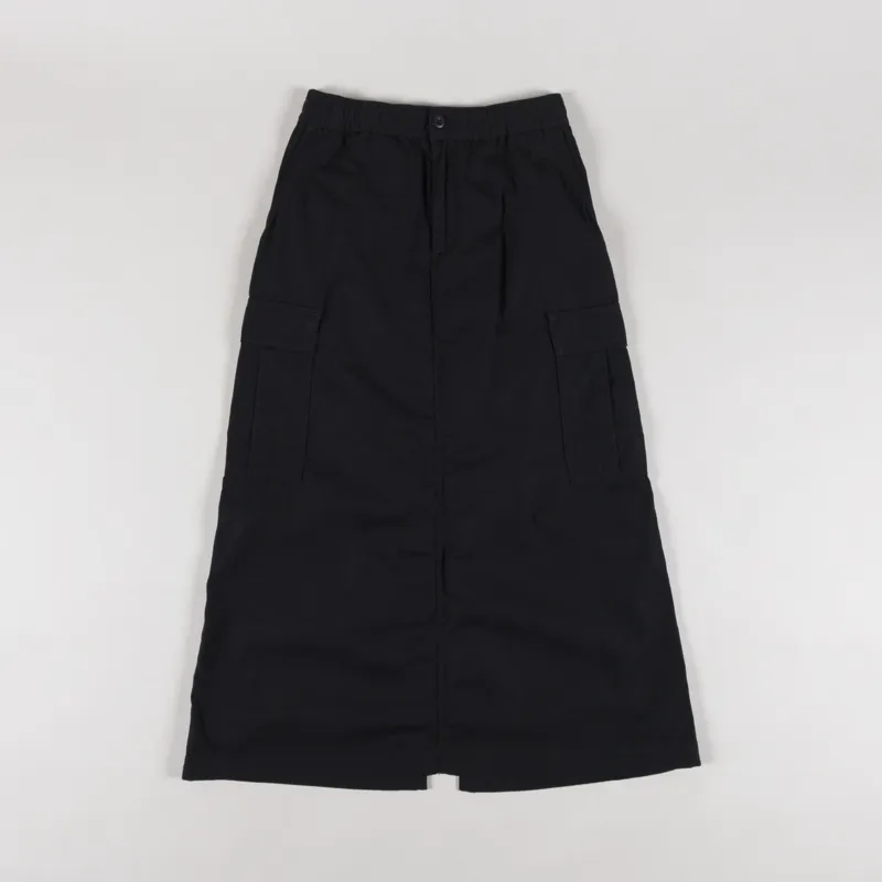 Carhartt WIP Womens Cargo Skirt Long Black Rinsed-4