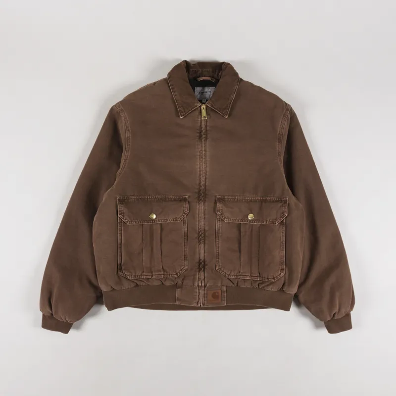 Carhartt WIP Mens Stanton Jacket Chocolate Brown Stone Dyed Carhartt WIP Mens Stanton Jacket Chocolate Brown Stone Dyed