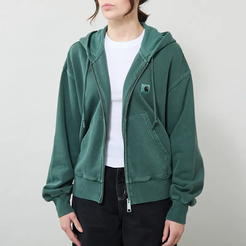 Carhartt WIP Womens Hooded Nelson Jacket Dark Scarab Garment Dyed-1