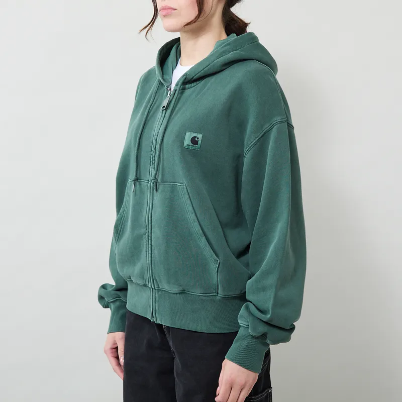 Carhartt WIP Womens Hooded Nelson Jacket Dark Scarab Garment Dyed-2