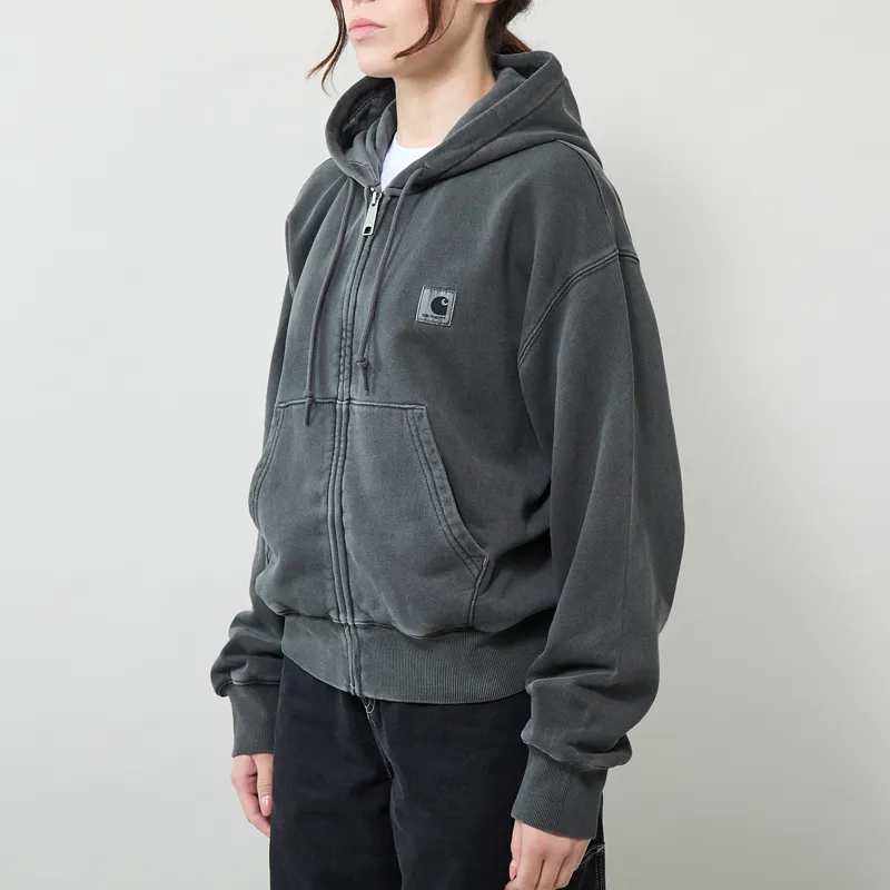 Carhartt WIP Womens Hooded Nelson Jacket Black Garment Dyed-1