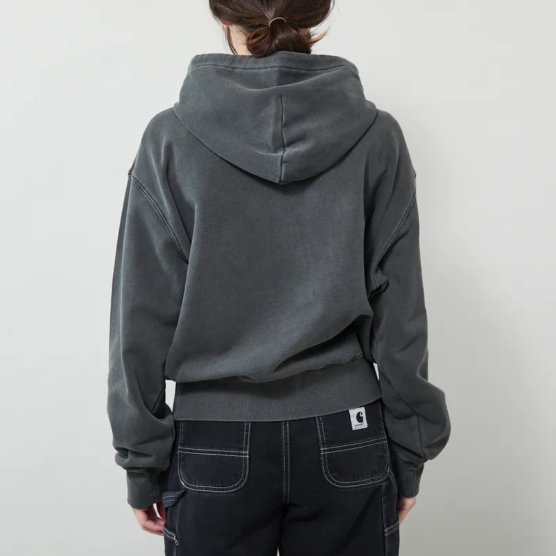 Carhartt WIP Womens Hooded Nelson Jacket Black Garment Dyed-2