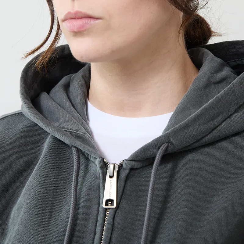 Carhartt WIP Womens Hooded Nelson Jacket Black Garment Dyed-3