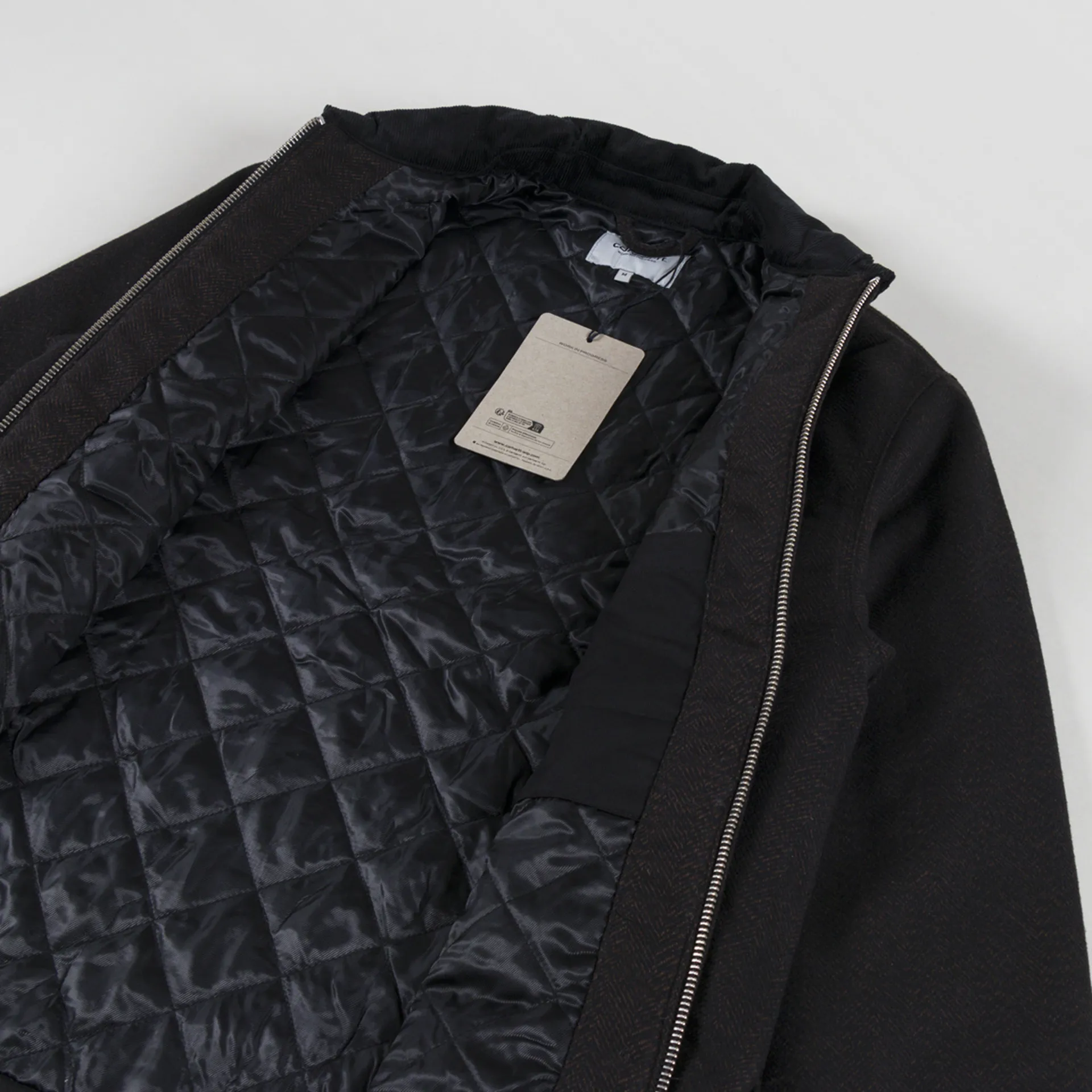 Carhartt WIP Mens Insulated Truman Wool Coat Chocolate Black