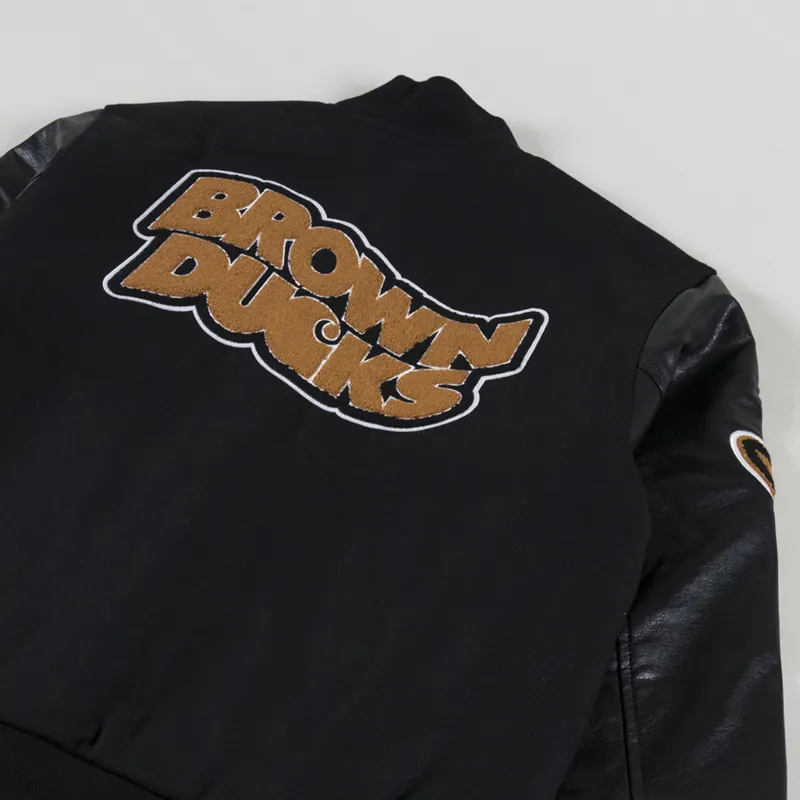 Carhartt WIP Mens Brown Ducks Embroidered Bomber Jacket Black