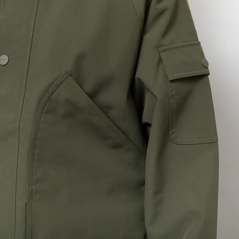 Carhartt WIP Clarton Jacket Office Green Black-13