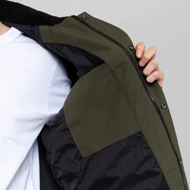 Carhartt WIP Clarton Jacket Office Green Black-5