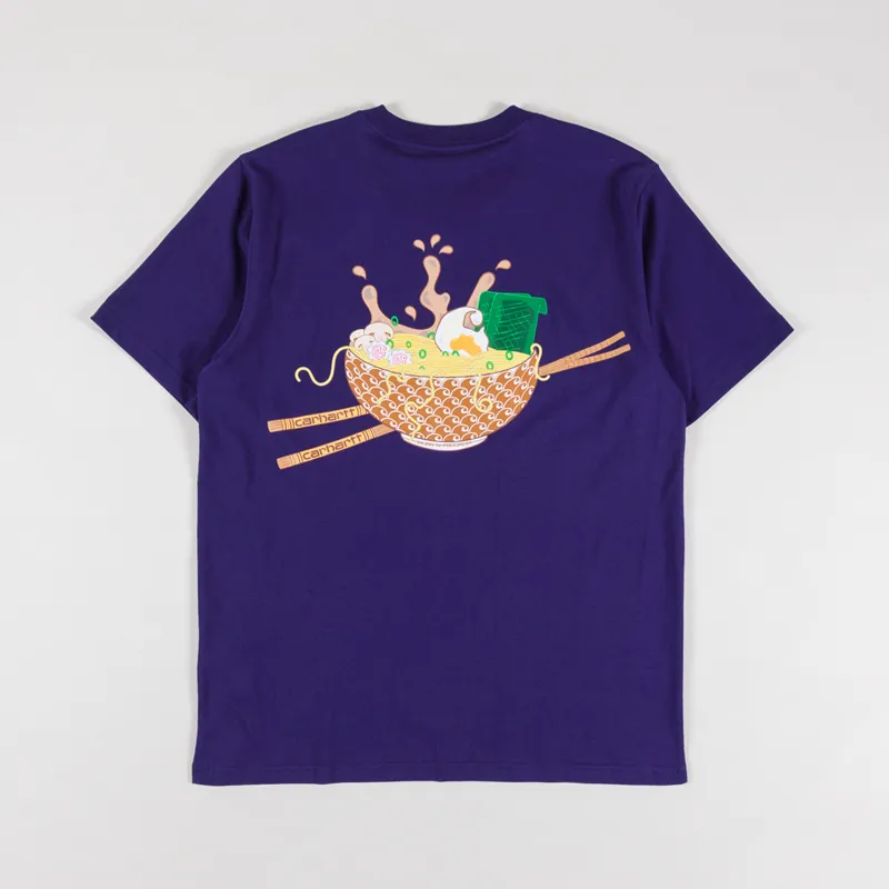 Carhartt WIP Mens Noodle Soup Graphic Tee T Shirt Aura Purple