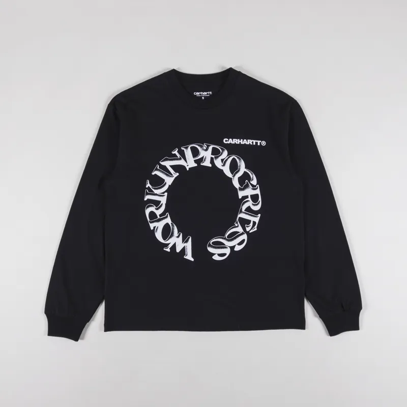 Carhartt WIP Womens Body Of Work Long Sleeve T Shirt Black White-4