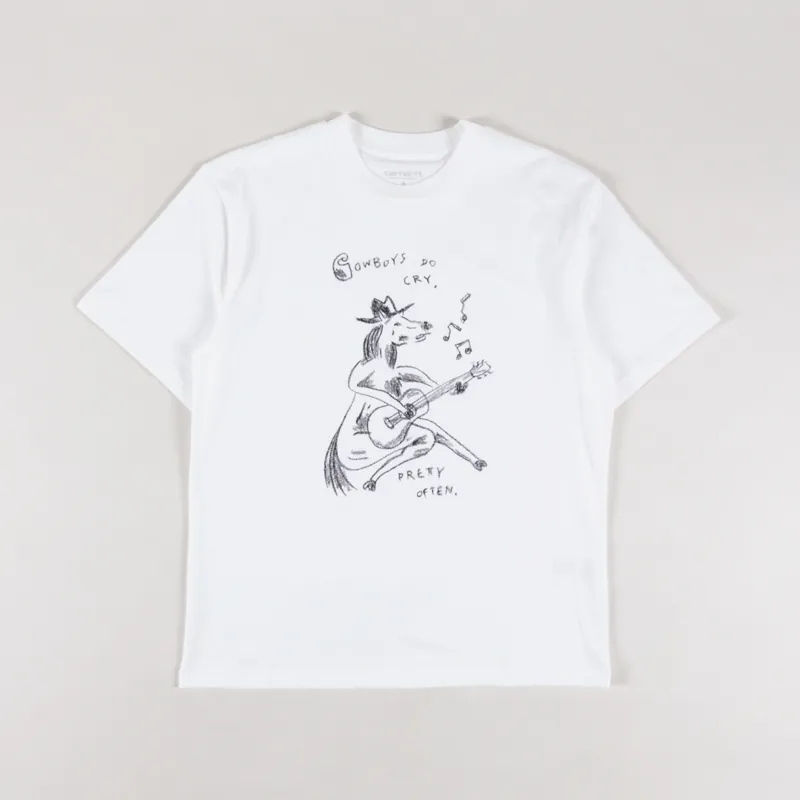 Carhartt WIP Womens Pepe Sad Cowboy T Shirt White Black