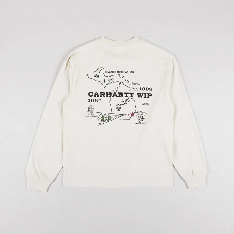 Carhartt WIP Womens Long Sleeve Home State T Shirt Natural-4