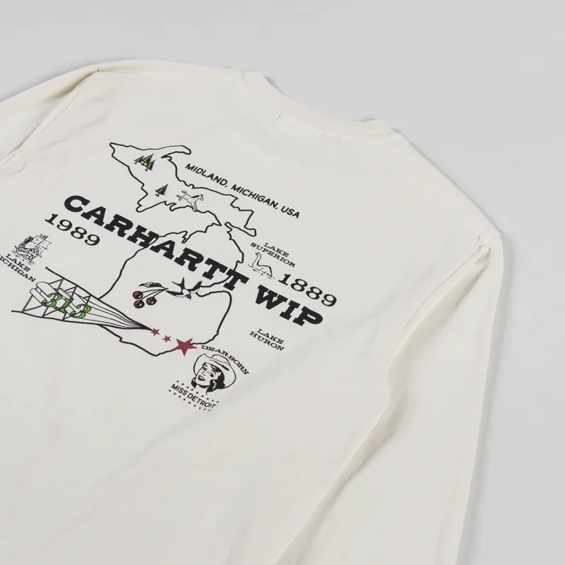 Carhartt WIP Womens Long Sleeve Home State T Shirt Natural-6