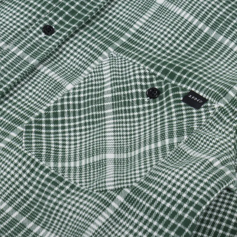 Edwin Millenium Shirt Green White-5