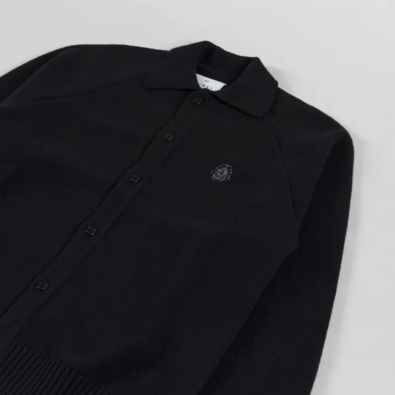 Edwin Mars Polo Cardigan Black-2