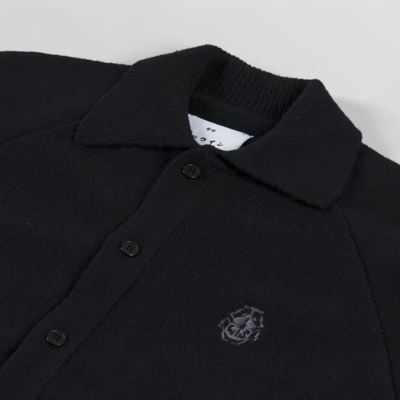 Edwin Mars Polo Cardigan Black-4