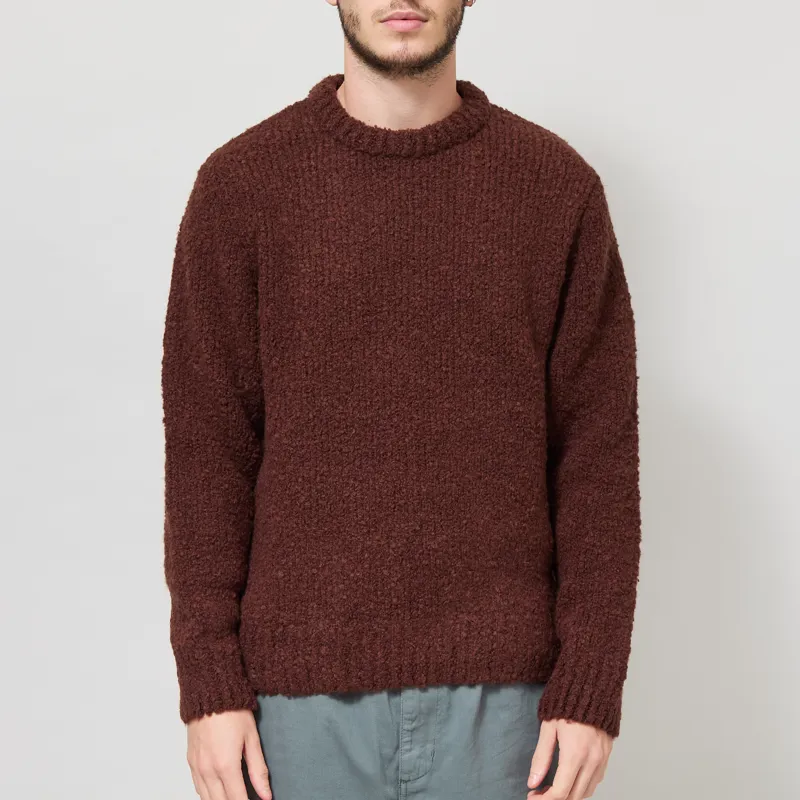 Edwin Dun Textured Sweater Rum Raisin