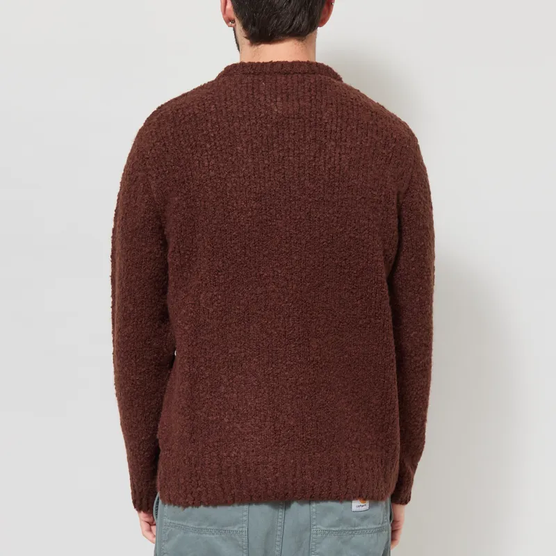 Edwin Dun Textured Sweater Rum Raisin-2