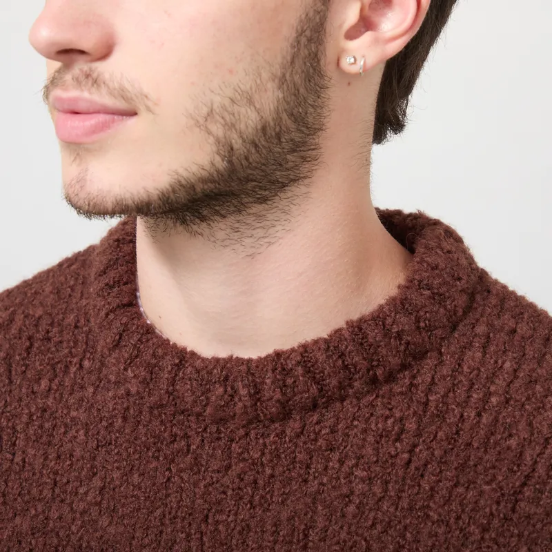 Edwin Dun Textured Sweater Rum Raisin-3