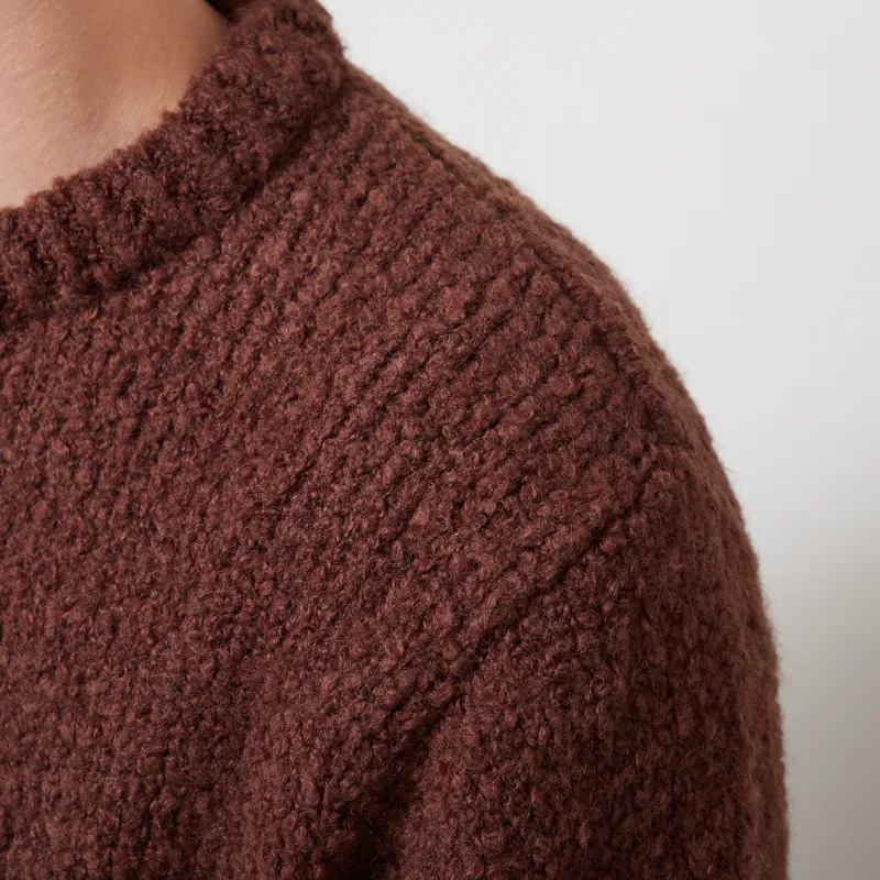 Edwin Dun Textured Sweater Rum Raisin-4