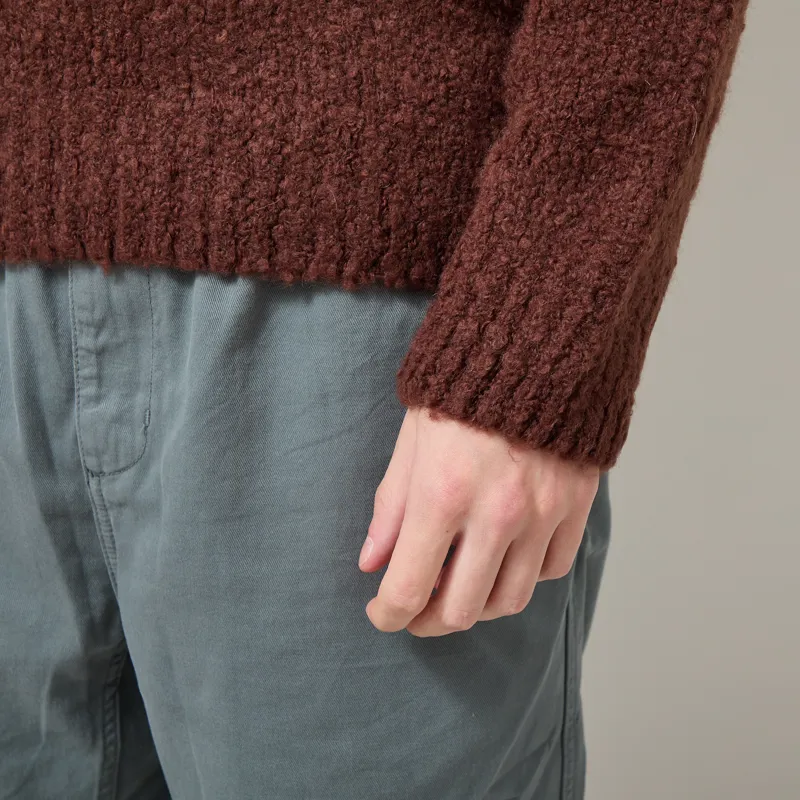 Edwin Dun Textured Sweater Rum Raisin-5
