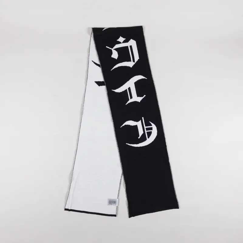 Edwin Merino Wool Graphic Logo Scarf Black