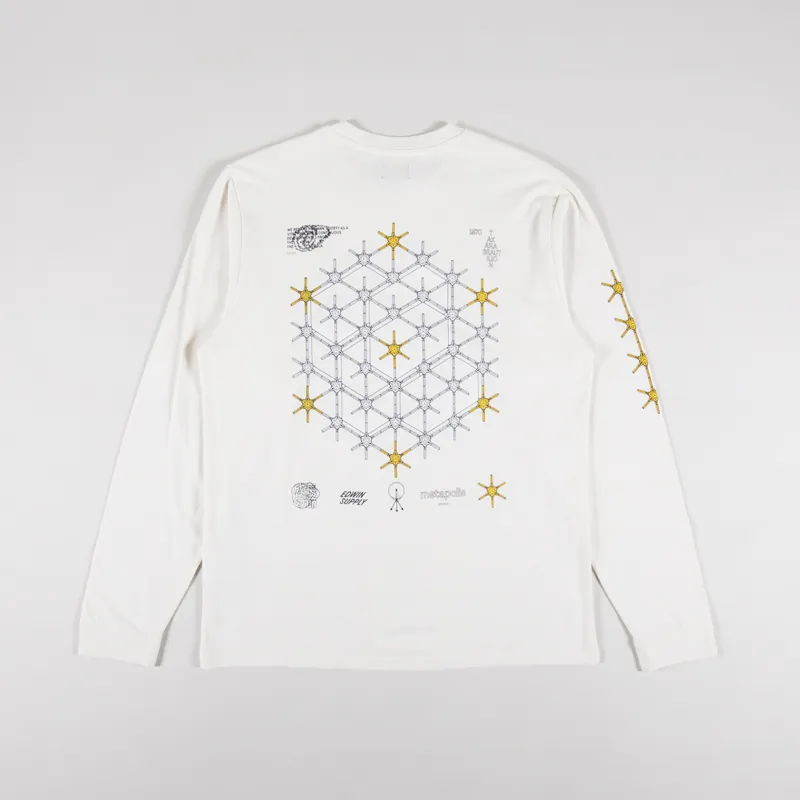 Edwin Takara Beautilion Long Sleeve T Shirt Whisper White