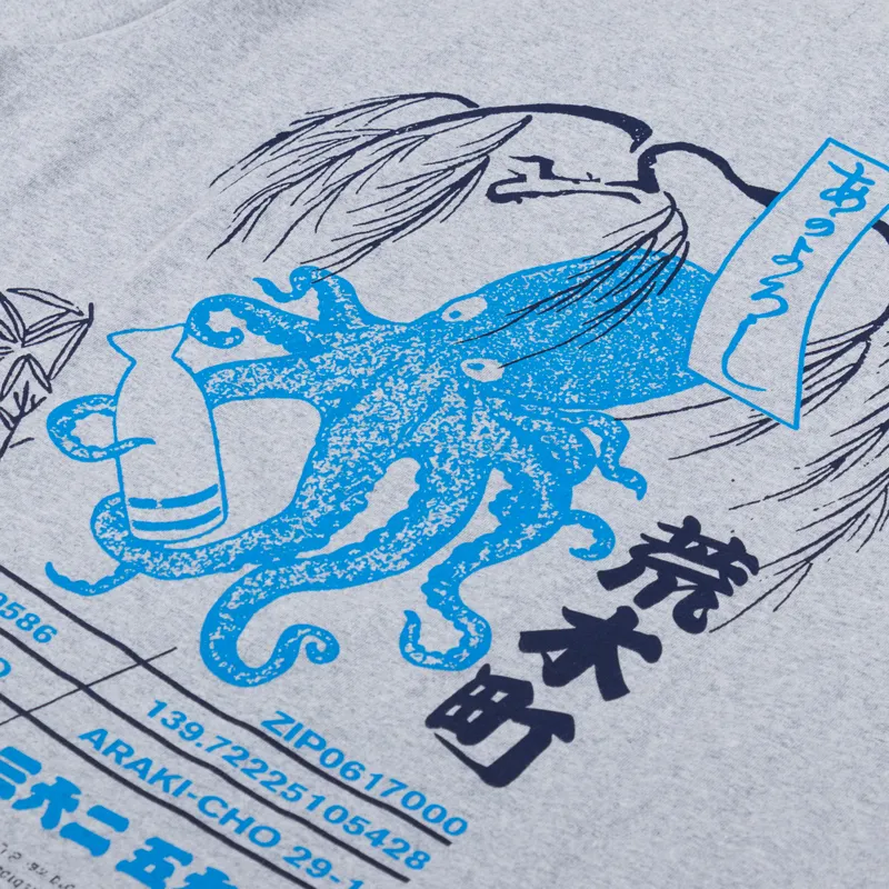 Edwin Drink Mood T Shirt Grey Marl-4